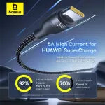 Baseus Flash Series 3 Two-for-Three Fast Charging Cable 100W (U+C to C+C+L)