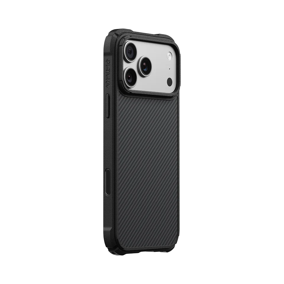 pitaka for iPhone 18 Pro Max Case, Military-Grade Aramid Fiber, Black/Grey