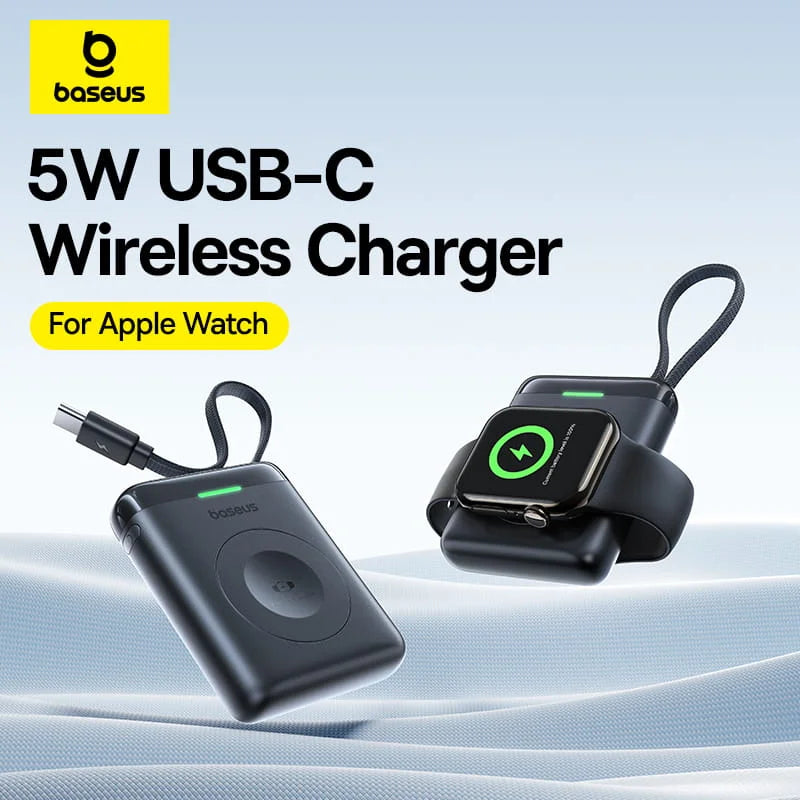 Baseus EnerFill FW11 Portable Wireless Charger (Built-in Cable for Apple Watch 5W)