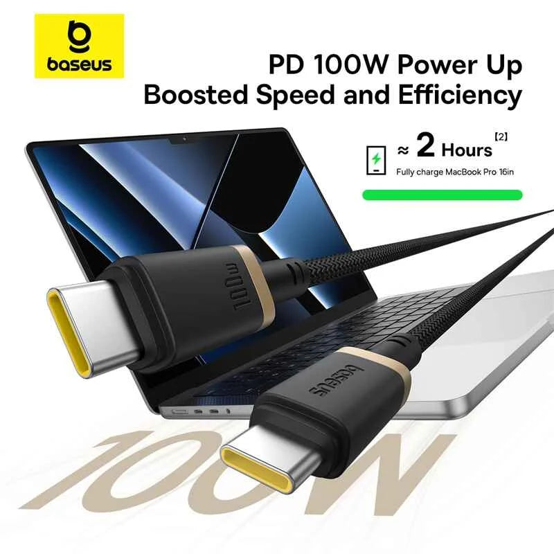 Baseus Dura Series Fast Charging Cable Type-C to Type-C 100W Gold+Black