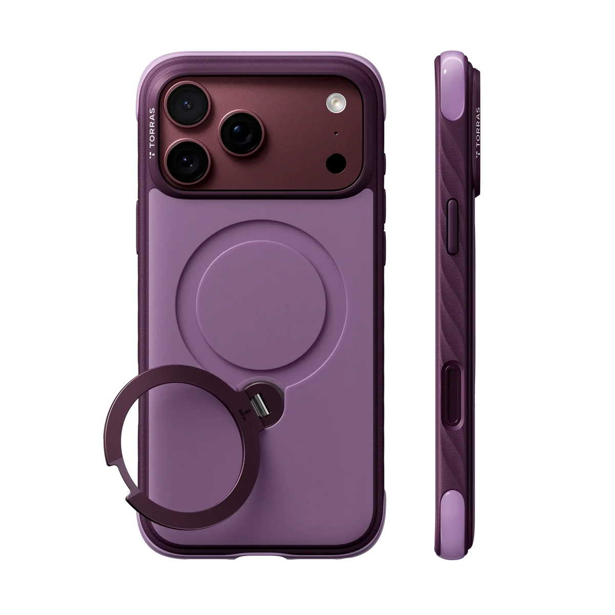 Torras Ostand Q3 Rugged for iPhone 18 Pro in Burgundy Shade