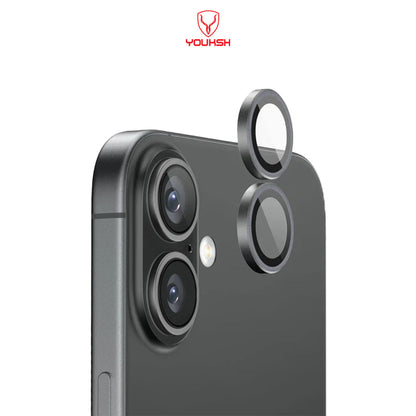 YOUKSH iPhone 16/16 Plus Camera Ring Glass Protector.
