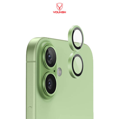YOUKSH iPhone 16/16 Plus Camera Ring Glass Protector.