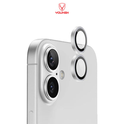 YOUKSH iPhone 16/16 Plus Camera Ring Glass Protector.