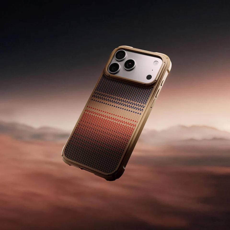 pitaka for iPhone 18 Pro Max Case, Military-Grade Aramid Fiber, Sunset
