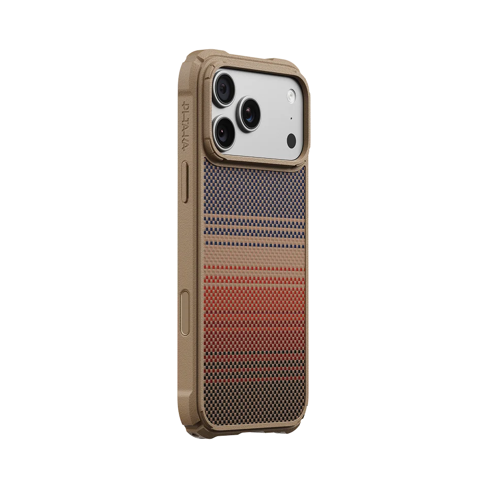 pitaka for iPhone 18 Pro Max Case, Military-Grade Aramid Fiber, Sunset