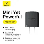 Baseus Palm Series Fast Charger 1C & U+C 20W US