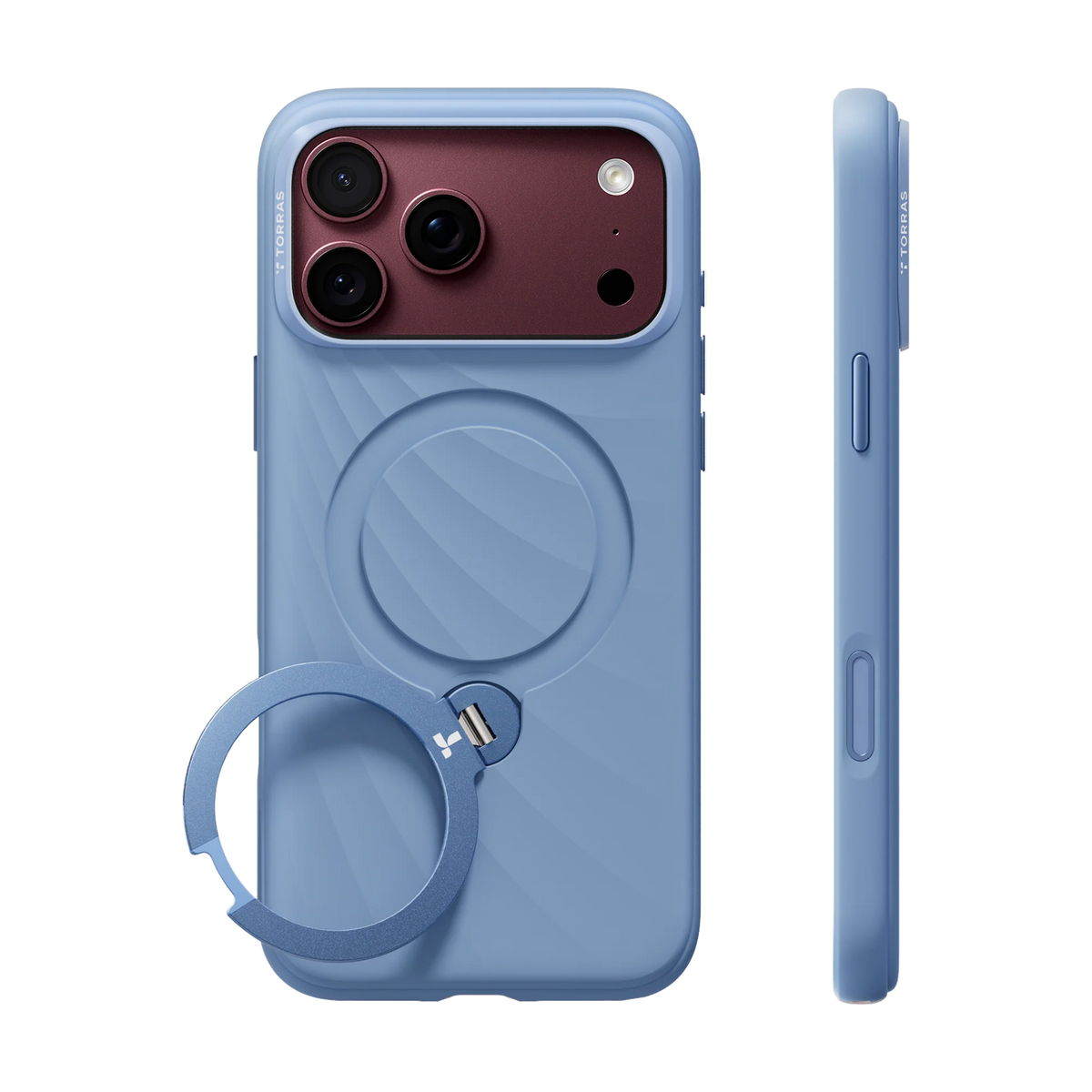Torras Ostand Q3 Silicone Wind Limited for iPhone 18 Pro Max Froasted Blue Edition