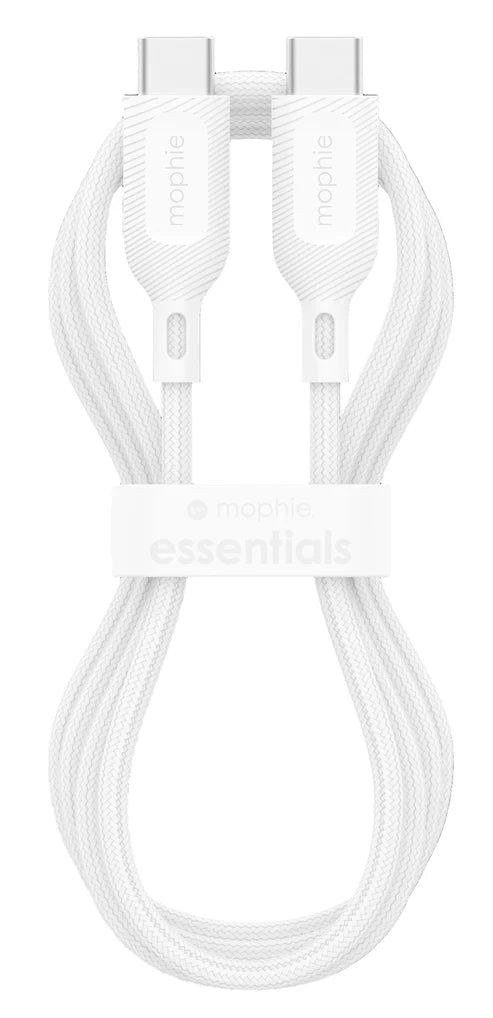 MOPHIE Essential USB C to C Braided 60W Cable - 1M White