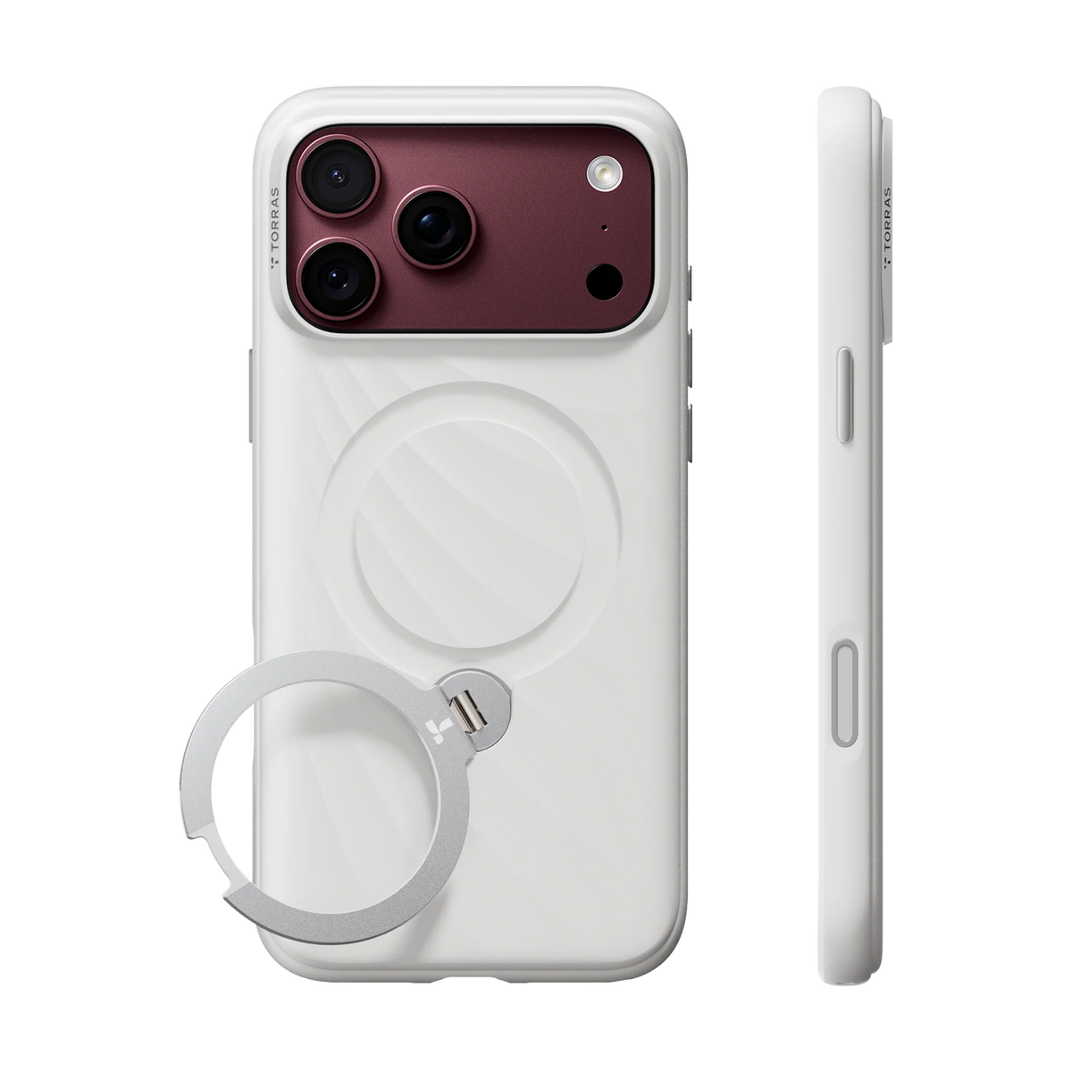 Torras Ostand Q3 Silicone Wind White Shade Limited for iPhone 18 Pro Max