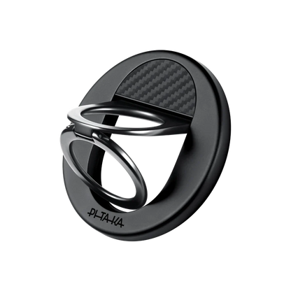 PITAKA MagSafe Phone Grip, 360 Degree Rotation Magnetic Phone Ring, Black